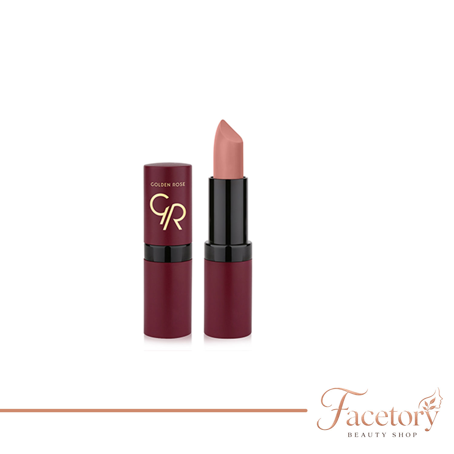 رژلب جامد مات مخملی گلدن رز مدل Velvet Matte Lipstick وزن ۴.۲ گرم
